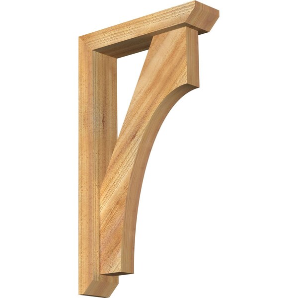 Ekena Millwork Westlake Slat Rough Sawn Bracket w/ Offset Brace, Western Red Cedar, 4"W x 16"D x 28"H BKT0402X16X28WTL06RWR - main